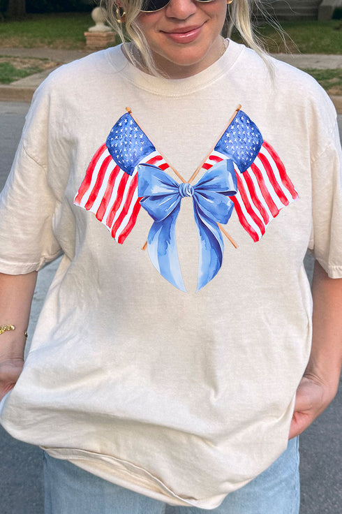 Watercolor Stars And Stripes Comfort Colors Adult Ring-Spun Cotton Tee