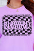 Wavy Checkered Blessed Comfort Colors Adult Ring-Spun Cotton Tee