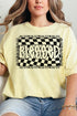 Wavy Checkered Blessed Comfort Colors Adult Ring-Spun Cotton Tee