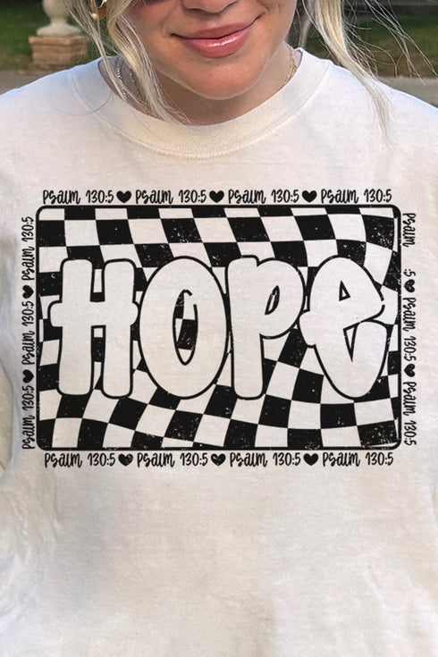 Wavy Checkered Hope Comfort Colors Adult Ring-Spun Cotton Tee