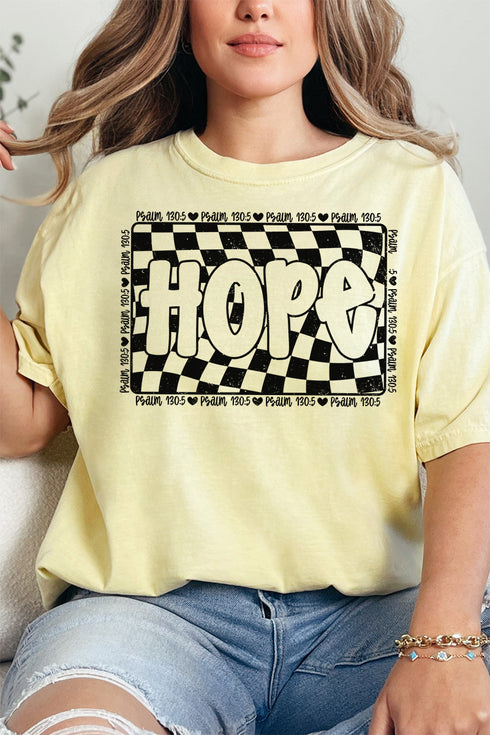 Wavy Checkered Hope Comfort Colors Adult Ring-Spun Cotton Tee