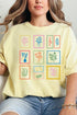Whimsical Floral Stamps Comfort Colors Adult Ring-Spun Cotton Tee
