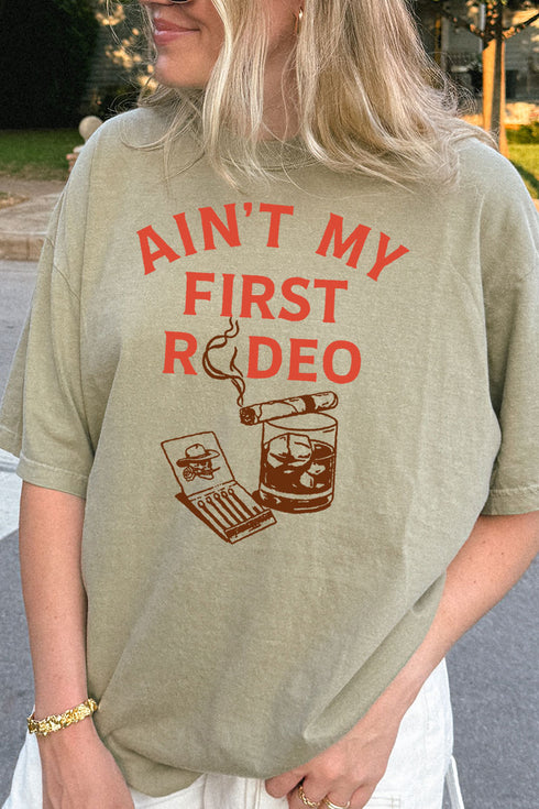 Whiskey Ain't My First Rodeo Comfort Colors Adult Ring-Spun Cotton Tee