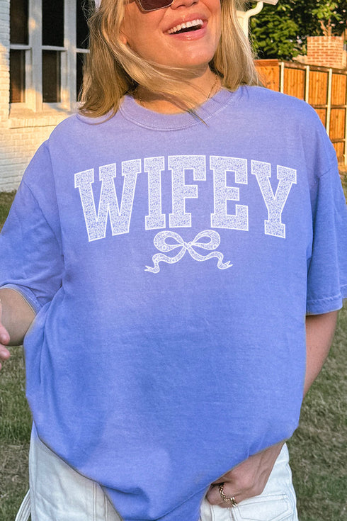 White Lace Wifey Comfort Colors Adult Ring-Spun Cotton Tee