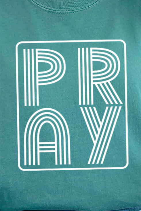 White Retro Style Pray Comfort Colors Adult Ring-Spun Cotton Tee