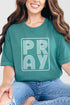White Retro Style Pray Comfort Colors Adult Ring-Spun Cotton Tee