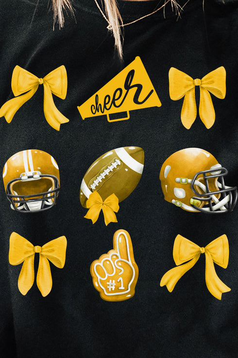 Yellow Blitz And Bows Comfort Colors Adult Ring-Spun Cotton Tee