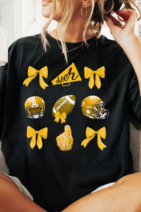 Yellow Blitz And Bows Comfort Colors Adult Ring-Spun Cotton Tee