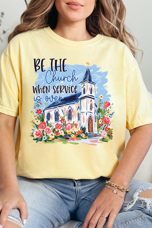 Watercolor Be The Church Comfort Colors Adult Ring-Spun Cotton Tee