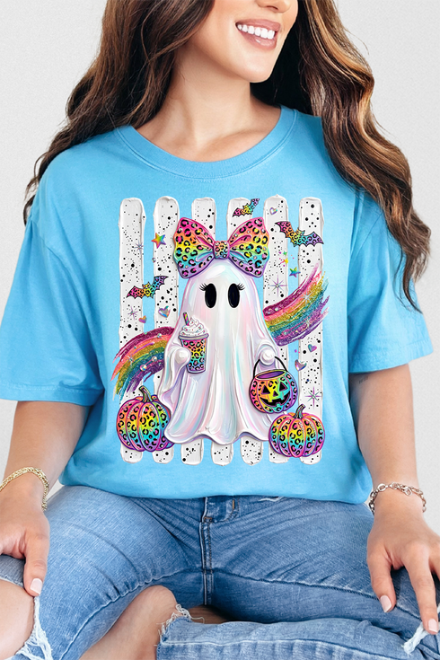 Rainbow Glam Ghost Comfort Colors Adult Ring-Spun Cotton Tee