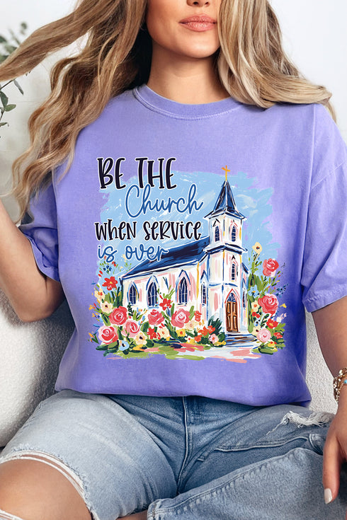 Watercolor Be The Church Comfort Colors Adult Ring-Spun Cotton Tee