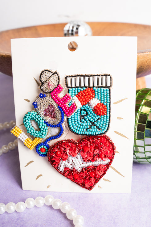 Seed Bead Nurse Hat Pins