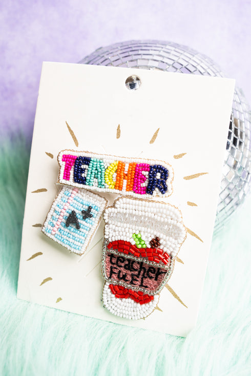 Seed Bead Teacher Hat Pins