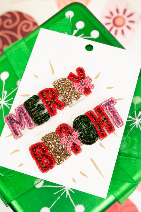 Merry & Bright Festive Seed Bead Pin Set