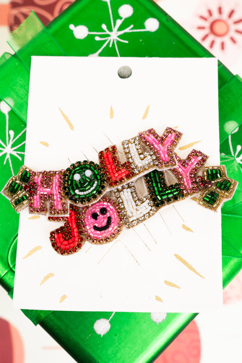 Holly Jolly Seed Bead Pin Set