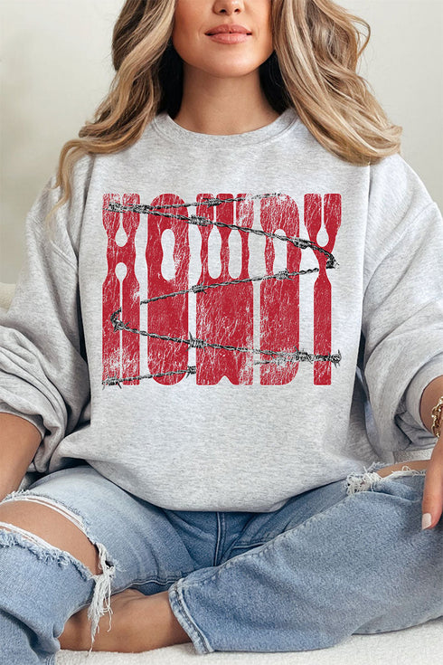 Barbed Wire Howdy Heavy Blend Crew Sweatshirt