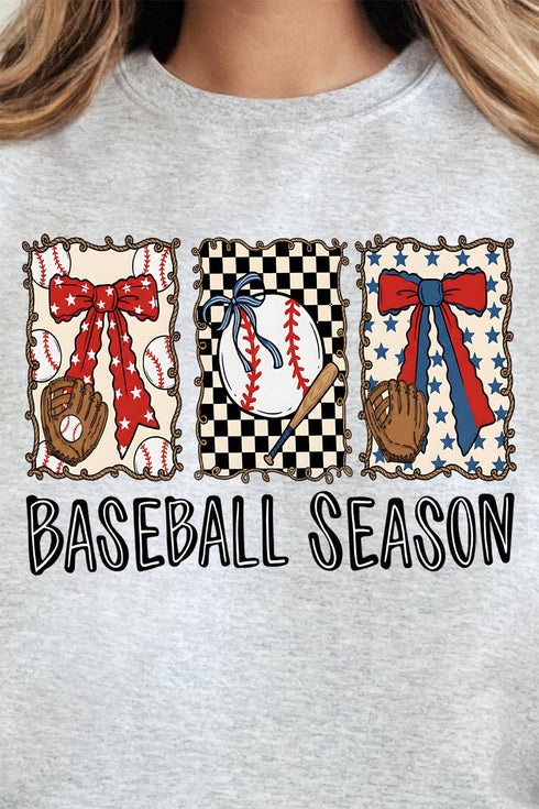 Baseball Season Ribbon Heavy Blend Crew Sweatshirt