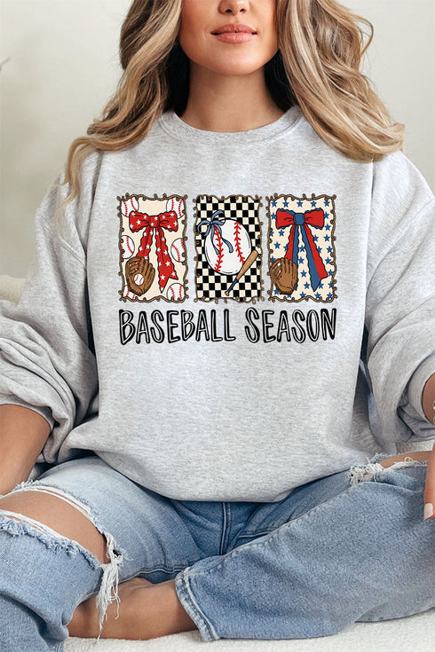 Baseball Season Ribbon Heavy Blend Crew Sweatshirt
