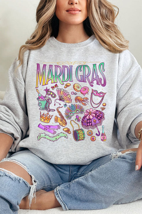 Beads, Bows, and Bourbon St Heavy Blend Crew Sweatshirt