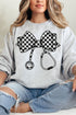 Checkered Black Stethoscope Heavy Blend Crew Sweatshirt