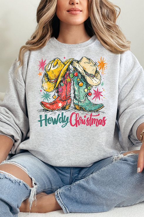 Christmas Boot Scootin' Heavy Blend Crew Sweatshirt
