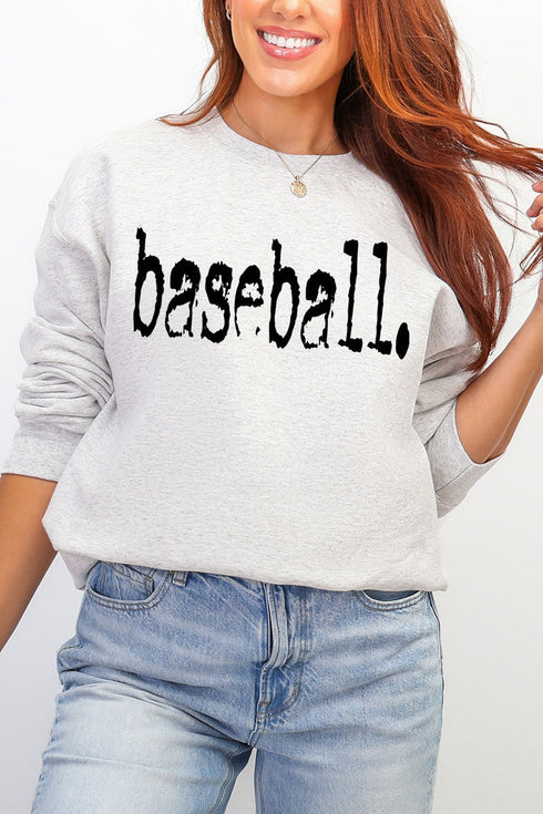Distressed Baseball. Heavy Blend Crew Sweatshirt