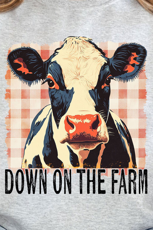 Down On The Farm Cow Heavy Blend Crew Sweatshirt