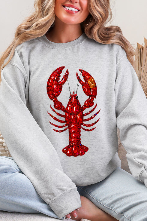 Faux Rhinestone Crawfish Heavy Blend Crew Sweatshirt
