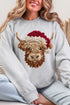 Faux Yarn Highland Cow Heavy Blend Crew Sweatshirt