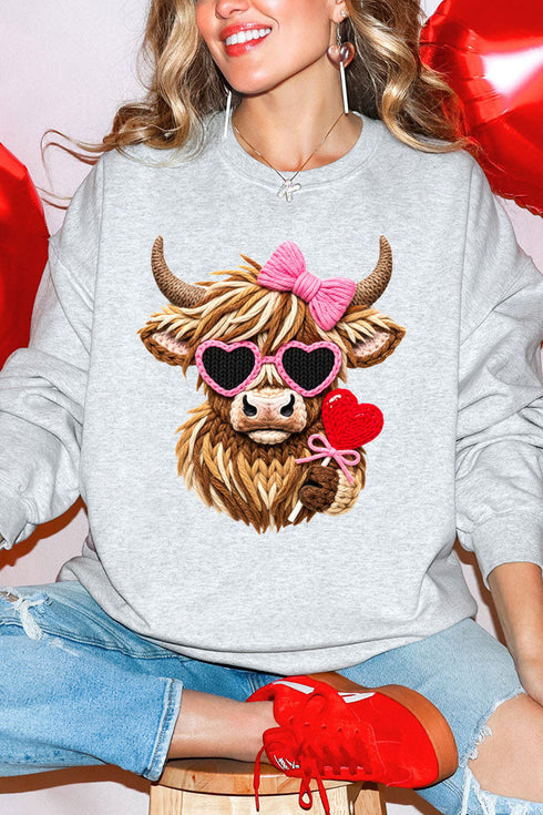 Faux Yarn Highland Romance Heavy Blend Crew Sweatshirt