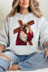 Faux Yarn Jesus At The Cross Heavy Blend Crew Sweatshirt