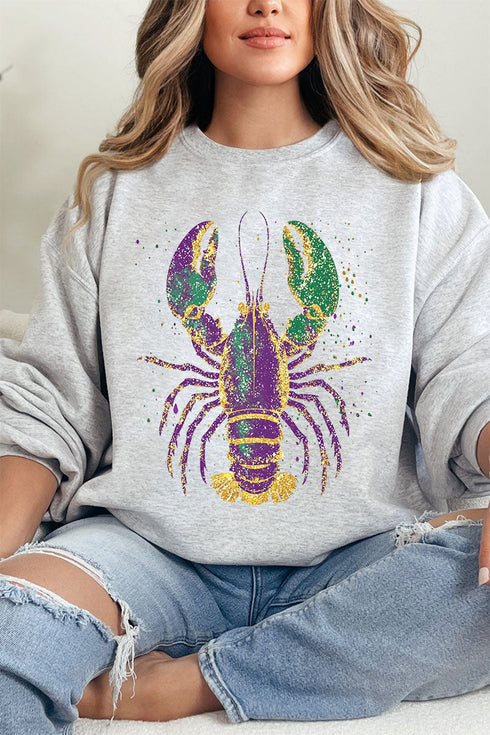 Glitzy Gras Crawfish Heavy Blend Crew Sweatshirt