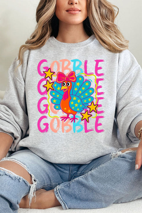 Gobble Doodle Turkey Ecosmart Crewneck Sweatshirt