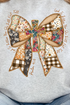 God Is Within Her Patchwork Bow Heavy-weight Crew Sweatshirt