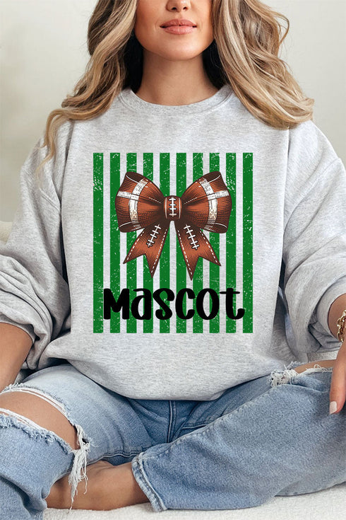 Personalized Green Varsity Bow Heavy Blend Crew Sweatshirt *Enter Mascot Name