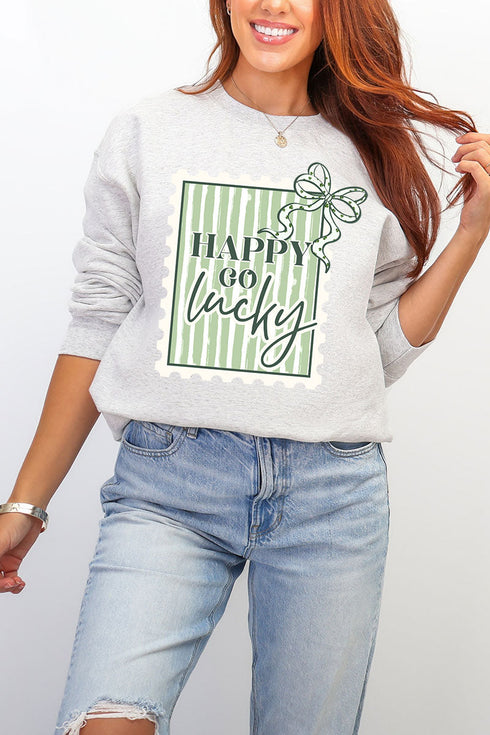 Happy Go Lucky Heavy Blend Crew Sweatshirt
