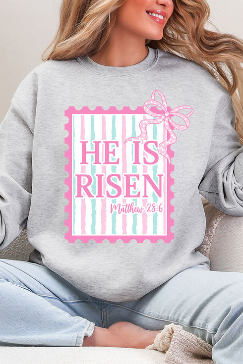 He Is Risen Stamp Heavy Blend Crew Sweatshirt