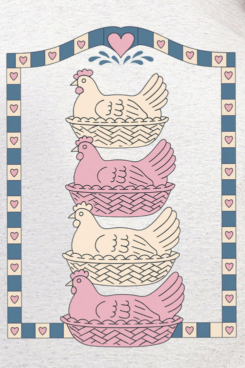 Hen Stack Hearts Heavy Blend Crew Sweatshirt