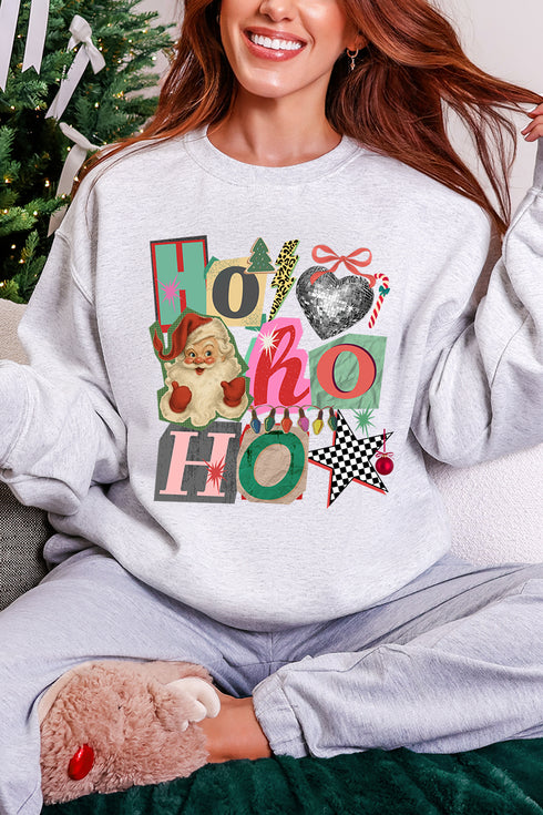 Ho Ho Retro Christmas Heavy Blend Crew Sweatshirt