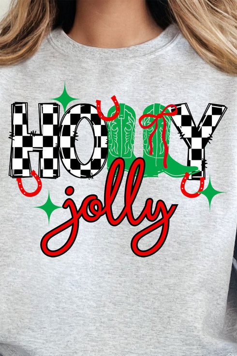 Holly Jolly Boots Heavy Blend Crew Sweatshirt