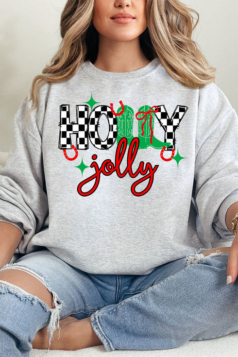 Holly Jolly Boots Heavy Blend Crew Sweatshirt