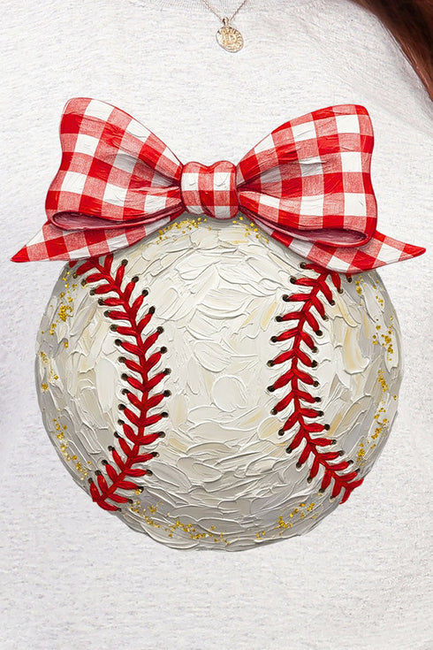 Painted Baseball Bow Heavy Blend Crew Sweatshirt