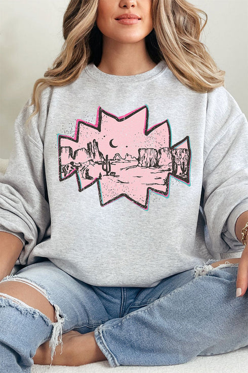Pink Mesa Moonrise Heavy Blend Crew Sweatshirt