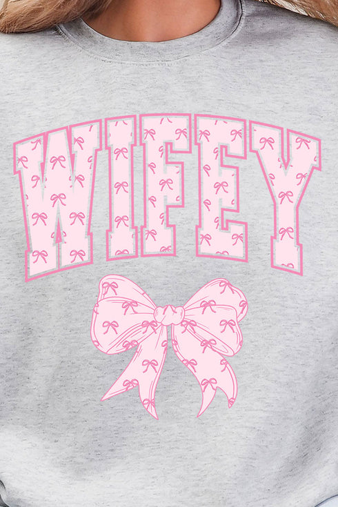 Pink Wifey Coquette Heavy Blend Crew Sweatshirt