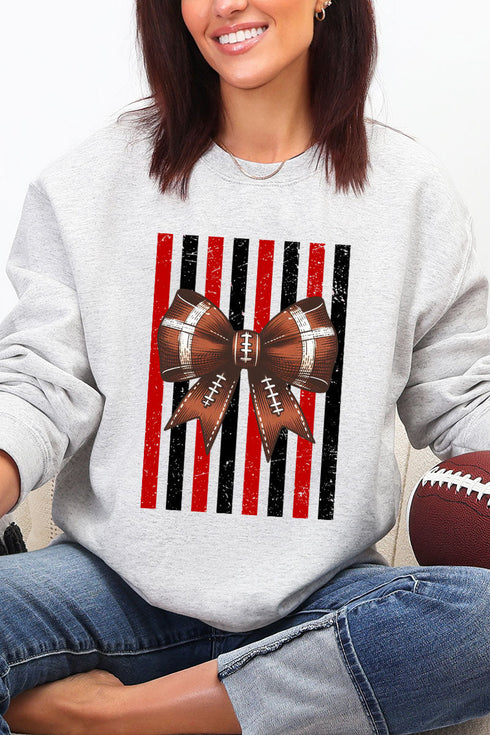 Red & Black Varsity Bow Heavy Blend Crew Sweatshirt