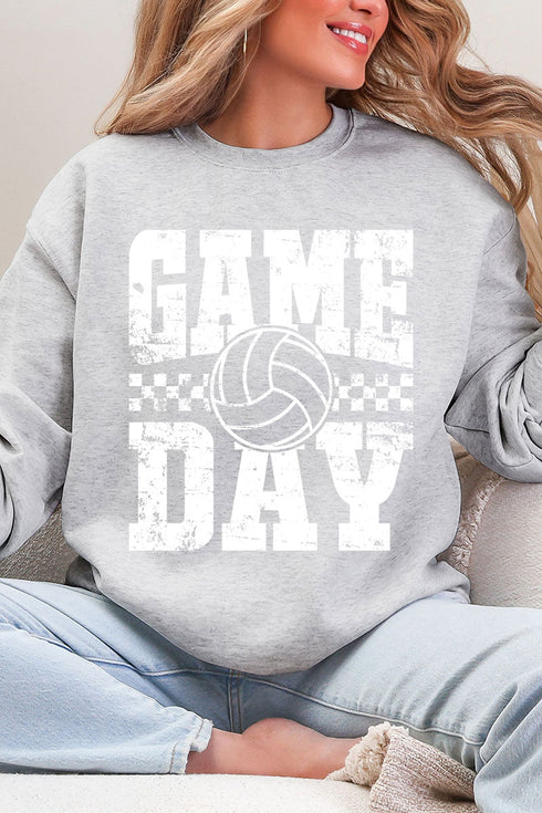 Retro Volleyball Game Day Heavy Blend Crew Sweatshirt