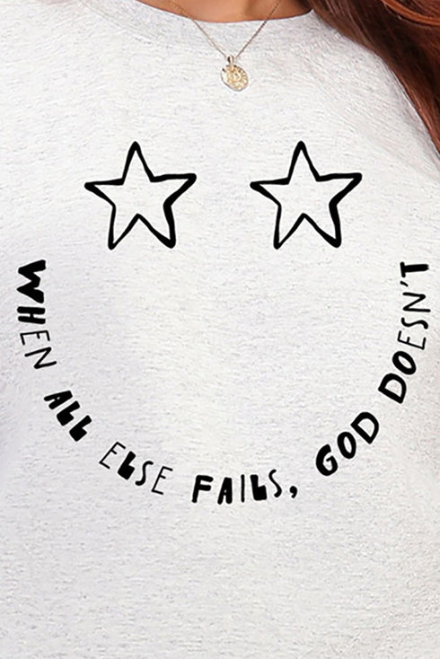 Star Eyes God Never Fails Heavy Blend Crew Sweatshirt
