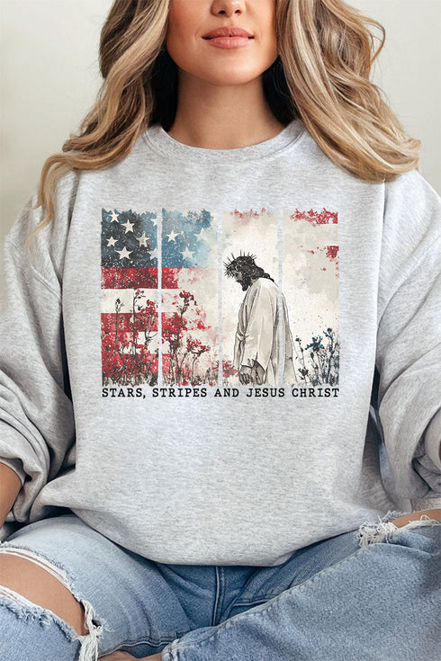 Star, Stripes, & Jesus Christ Heavy-weight Crew Sweatshirt