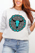 Turquoise Stone Steer Heavy Blend Crew Sweatshirt