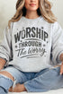 Black Worship Through The Worry Heavy Blend Crew Sweatshirt